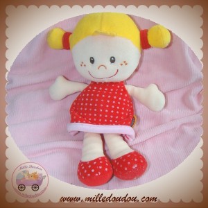 MINITOYS SOS DOUDOU POUPEE BLONDE ROBE ROUGE MINIMI