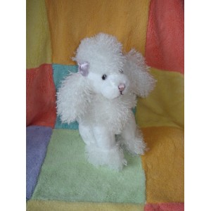 ANNA CLUB PLUSH DOUDOU CHIEN CANICHE BLANC BOUCLETTE