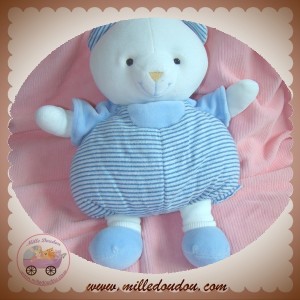 NOUNOURS SOS DOUDOU OURS TISSU RAYE BLEU