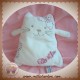 TAPE A L'OEIL SOS DOUDOU CHAT QUASI PLAT BLANC ROSE FLEURS