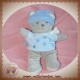 NICOTOY SOS DOUDOU OURS GRIS PULL BLEU ETOILE FLEURS