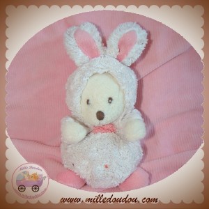 BUKOWSKI SWEDEN SOS DOUDOU OURS DEGUISE EN LAPIN BLANC ECRU ROSE