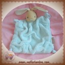 KALOO SOS DOUDOU LAPIN BEIGE PLAT PLUME BLEU VERT EAU NOEUD