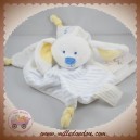 KIMBALOO SOS DOUDOU CHIEN BLANC PLAT RAYE BLEU BRIOCHE