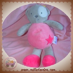 CMP SOS DOUDOU OURS ROI GRIS CORPS ROSE ETOILE