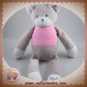 MUSTI MUSTELA SOS DOUDOU OURS GRIS HAUT ROSE