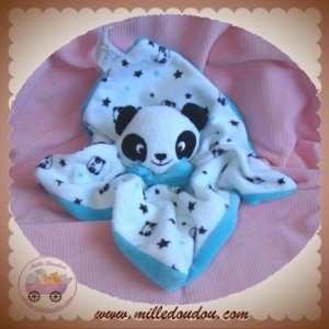 KIMADI SOS DOUDOU PANDA PLAT BLANC BLEU NOEUD PAPILLON