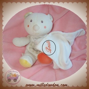 SUCRE D'ORGE SOS DOUDOU OURS BEIGE MOUCHOIR POCHE CAJOU VICHY