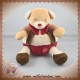 BESTEVER SOS DOUDOU OURS BEIGE BOULE BLANC ROUGE HOCHET