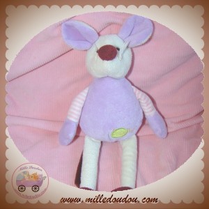 BABYNAT SOS DOUDOU SOURIS ECRU CORPS VIOLET RAYE ROSE