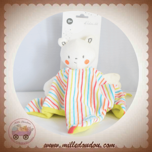 ORCHESTRA SOS DOUDOU OURS BLANC ANGE CORPS PLAT RAYE VERT BLEU ORANGE