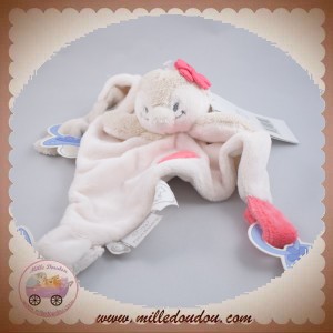 NOUKIE'S SOS DOUDOU PINGOUIN COCO PLAT ECU ROSE ATTACHE TETINE