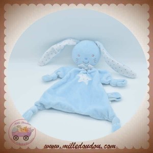 TEX SOS DOUDOU LAPIN BLEU PLAT ETOILE ARGENT