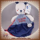 MOTS D'ENFANTS SOS DOUDOU CHIEN PLAT BLEU LA SUPER EQUIPE