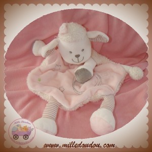 VETIR SOS DOUDOU MOUTON PLAT ROSE ET BLANC ETOILES