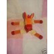 SUCRE D'ORGE DOUDOU PELUCHE GIRAFE ORANGE JAUNE