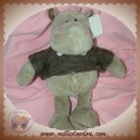 I2C KIABI SOS DOUDOU HIPPOPOTAME TAUPE GRIS BANDANA