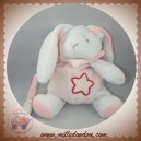 BABYNAT BABY NAT SOS DOUDOU LAPIN BLANC ROSE CLAIR FLUORESCENT ETOILE