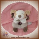 DOUDOU ET COMPAGNIE SOS CHIEN BLANC GRIS TAUPE HOCHET ALINEA