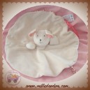 DPAM SOS DOUDOU LAPIN PLAT ROND ROSE TISSU FLEUR ROSE