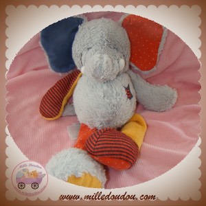 TAPE A L'OEIL SOS DOUDOU ELEPHANT GRIS JAUNE ORANGE ETOILE