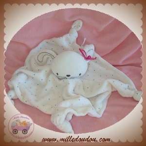 ORCHESTRA SOS DOUDOU LAPIN BLANC PLAT POINTS ROSE NOIR