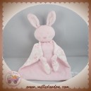 EARLY DAYS SOS DOUDOU LAPIN PLAT ROSE CARRE DOS TISSU FLEURS