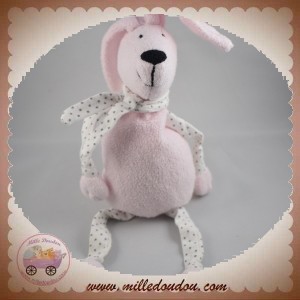 BOUT'CHOU MONOPRIX SOS DOUDOU LAPIN ROSE CLAIR ECHARPE ETOILES GRISES