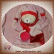 DOUDOU ET COMPAGNIE SOS OURS MARIONNETTE ROSE ROUGE FRAISE BOUCLETTE