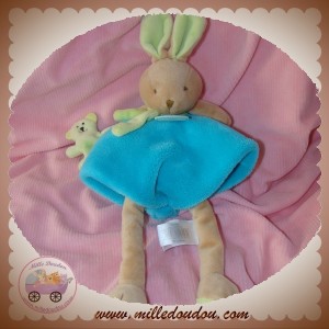 DOUDOU ET COMPAGNIE LAPIN GRAFFITIS BEIGE TURQUOISE OURS DC2557