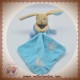 BABYNAT BABY NAT SOS DOUDOU LAPIN BEIGE FLUORESCENT MOUCHOIR BLEU TURQUOISE