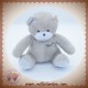 MUSTI MUSTELA SOS DOUDOU OURS PELUCHE GRIS RAYE