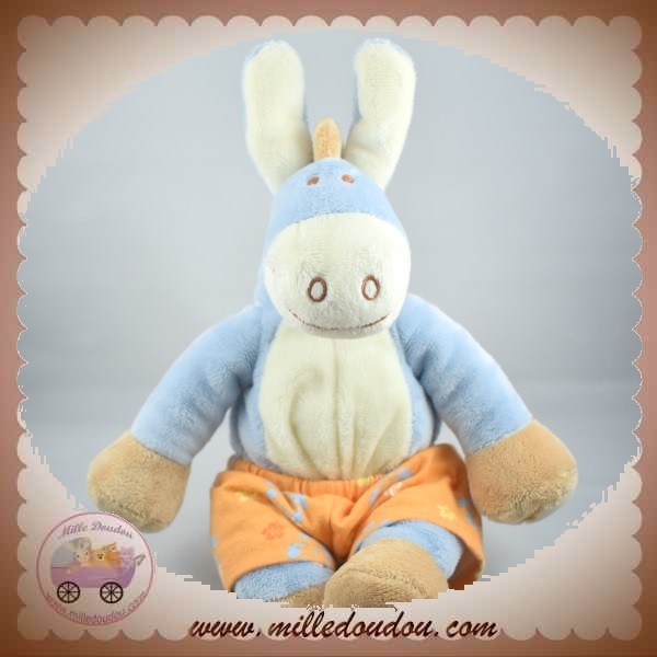 NOUKIE'S SOS DOUDOU ANE BLEU ET ECRU PACO 40 CM - Boutique pour retrouver  Doudou !!!