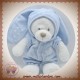 NICOTOY SOS DOUDOU OURS BLANC DEGUISE EN LAPIN BLEU FLUORESCENT