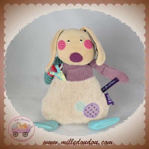 MOULIN ROTY SOS DOUDOU LAPIN BEIGE CORPS PRUNE ECRU ROND LES JOLIS PAS BEAUX