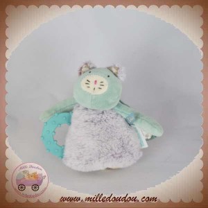 MOULIN ROTY SOS DOUDOU CHAT CHACHA GRIS VERT LES PACHATS ANNEAU DENTITION