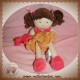 DOUDOU ET COMPAGNIE DEMOISELLES ORANGE POUPEE GRAFFITIS OURS ROSE DC2553