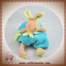 DOUDOU ET COMPAGNIE LAPIN GRAFFITIS BEIGE TURQUOISE OURS DC2557 20 cm