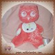 DMC SOS DOUDOU HIBOU CHOUETTE PLAT ROSE FLEURS