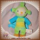 AUGUSTA DU BAY SOS DOUDOU POUPEE COSMONAUTE VERT JAUNE ROUMANOFF 19 cm