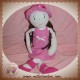 CYRILLUS SOS DOUDOU POUPEE FILLE TISSU ROBE ROSE CHAPEAU