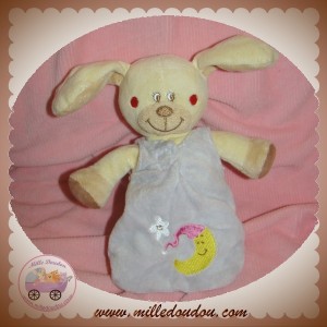 BENGY SOS DOUDOU LAPIN JAUNE DANS SAC COUCHAGE VIOLET LUNE