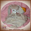 AUCHAN SOS DOUDOU LAPIN BEIGE PLAT LOSANGE MARRON ETOILE