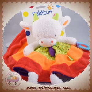 BABYSUN SOS DOUDOU VACHE EUSTACHE PLAT ROND ROUGE ORANGE VERT