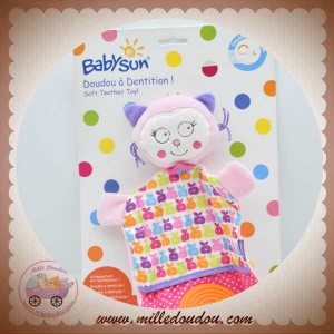 BABYSUN BABY SUN SOS DOUDOU OURS CHAT PLAT ROSE POMME TISSU DENTITION