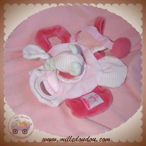 MOULIN ROTY SOS DOUDOU SOURIS GRISE LILA PLAT FLEUR ROSE EVEIL