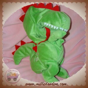 IKEA SOS DOUDOU DRAGON MARIONNETTE VERT ROUGE