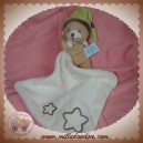 BABYNAT BABY NAT SOS DOUDOU OURS BEIGE FLUORESCENT MOUCHOIR BLANC ETOILE