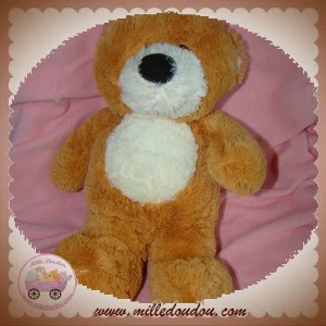 SOS DOUDOU OURS BRUN MARRON VENTRE BLANC