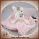 ORCHESTRA SOS DOUDOU LAPIN BLANC PLAT TISSU ROSE ETOILE FLUORESCENT